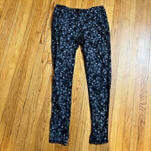 Athleta Leggings Womens Medium Dot Chaturanga Black Gray 349192